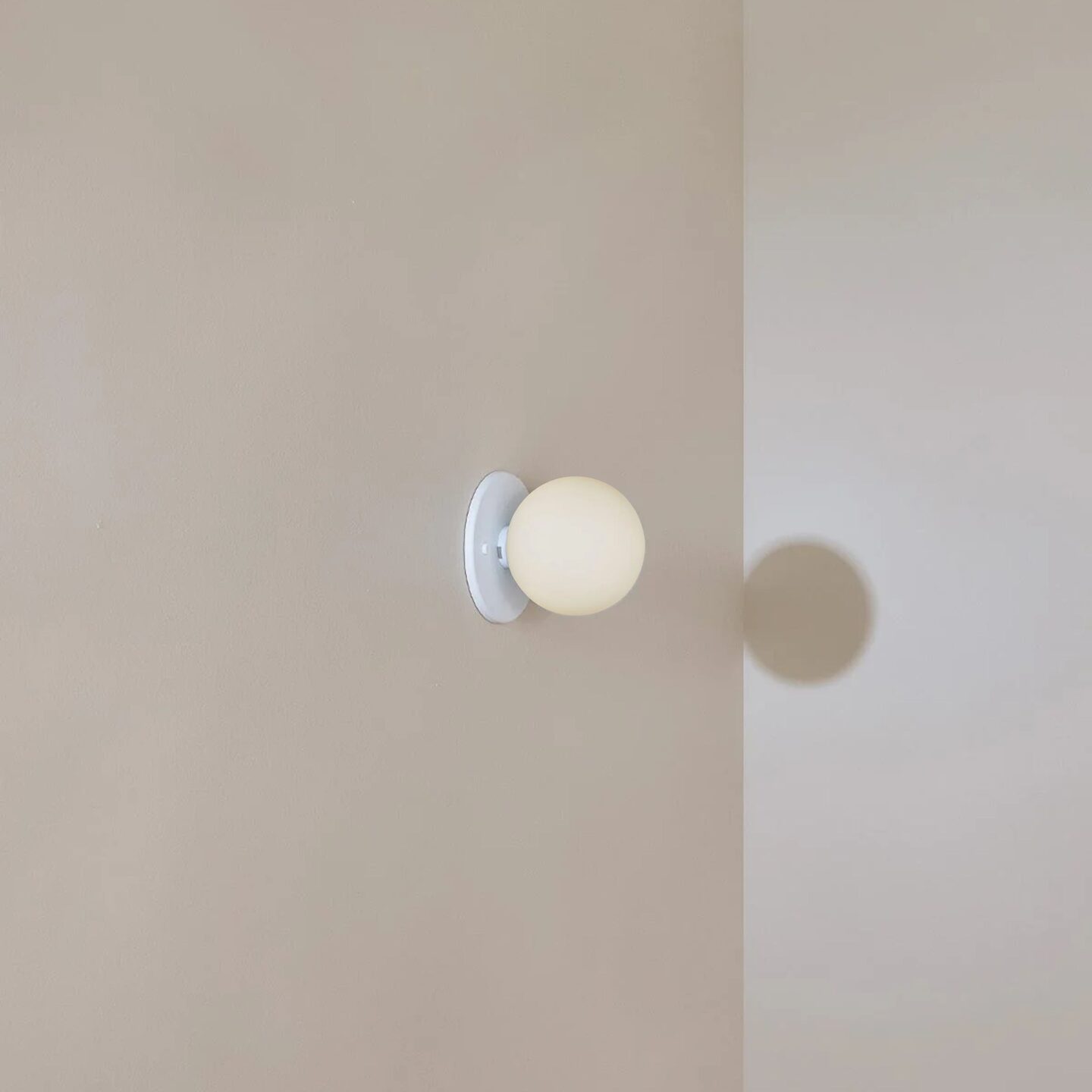 Orb Surface Sconce Small White Satin